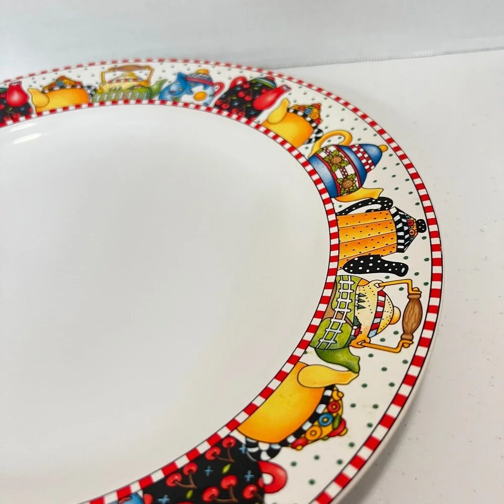 VTG Mary Engelbreit Sakura 1994 Afternoon Tea Charger Chop Plate 12 3/8